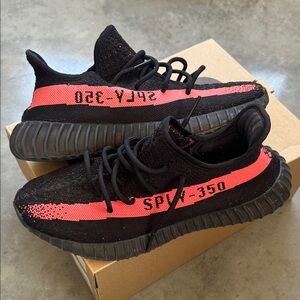 Yeezy black core red